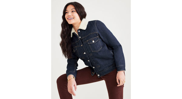 Dockers Original Sherpa Trucker Jacket Regular Fit Blue