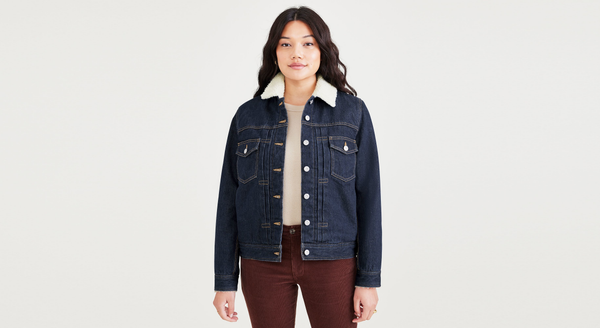 Dockers Original Sherpa Trucker Jacket Regular Fit Blue