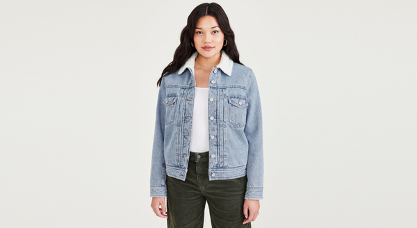 Dockers Original Sherpa Trucker Jacket Regular Fit Blue