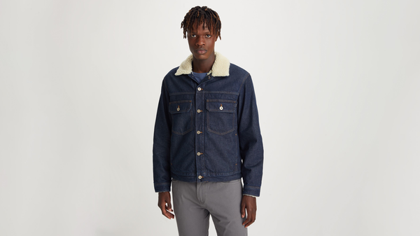 Dockers Original Sherpa Trucker Jacket Regular Fit Blue