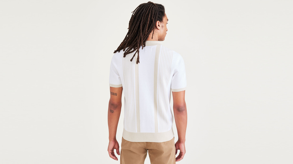 Dockers Polo Sweater Regular Fit Shore Stripe Lucent White