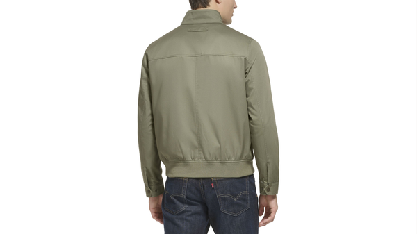 Dockers Poly Cotton Twill Barracuda Bomber W/ Harrington Pockets Green