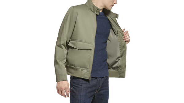 Dockers Poly Cotton Twill Barracuda Bomber W/ Harrington Pockets Green