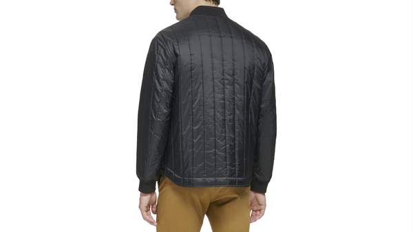Dockers Recycled Nylon Channel Quilted Bomber Jacket Black