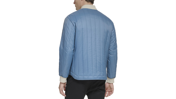 Dockers Recycled Nylon Channel Quilted Bomber Jacket Blue