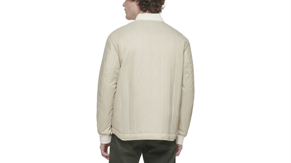 Dockers Recycled Nylon Channel Quilted Bomber Jacket Sahara Khaki
