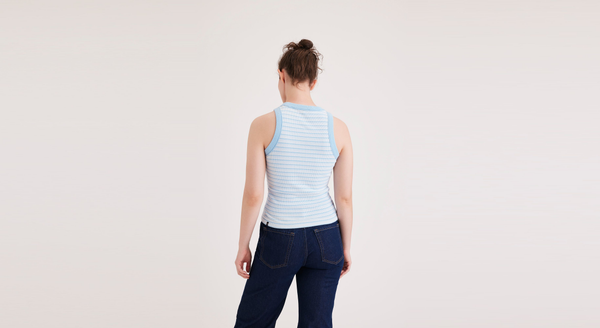 Dockers Rib Tank With Lofi Knit Slim Fit Azure Plaid Blue