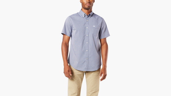 Dockers Signature Comfort Flex Shirt Classic Fit (Big and Tall) Blue