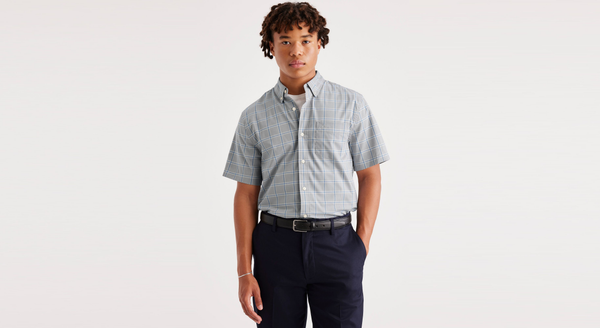 Dockers Signature Comfort Flex Shirt Classic Fit Blue