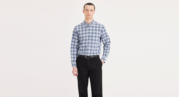 Dockers Signature Comfort Flex Shirt Classic Fit Blue