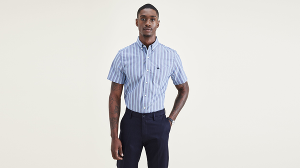 Dockers Signature Comfort Flex Shirt Classic Fit Blue