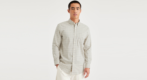 Dockers Signature Comfort Flex Shirt Classic Fit Grey