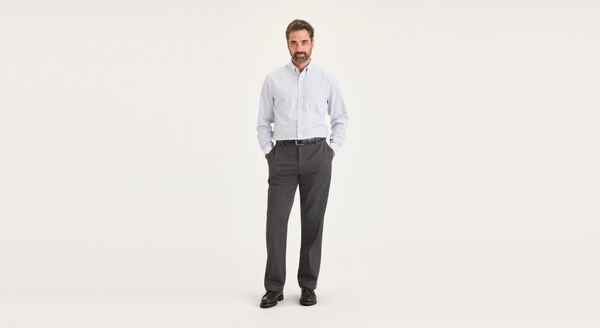 Dockers Signature Iron Free Khakis Classic Fit With Stain Defender® Grey