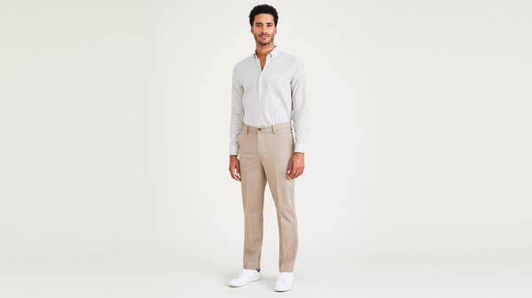 Dockers Signature Iron Free Khakis Straight Fit with Stain Defender® Grey