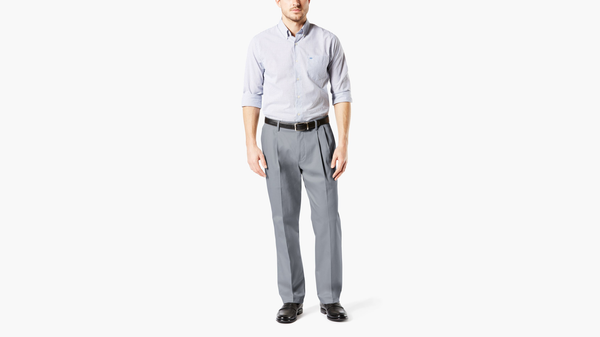 Dockers Signature Khakis Pleated Classic Fit (Big and Tall) Burma Grey