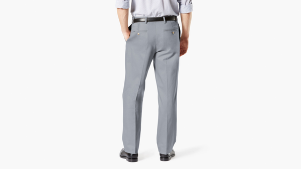Dockers Signature Khakis Pleated Classic Fit (Big And Tall) Burma Grey