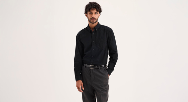 Dockers Signature Stain Defender Shirt Classic Fit Beautiful Black