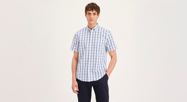 Dockers Signature Stain Defender Shirt Classic Fit Blue