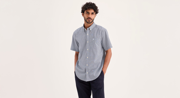 Dockers Signature Stain Defender Shirt Classic Fit Blue