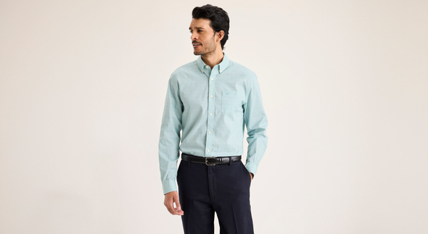Dockers Signature Stain Defender Shirt Classic Fit Blue