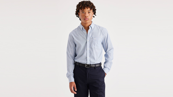Dockers Signature Stain Defender Shirt Classic Fit Blue