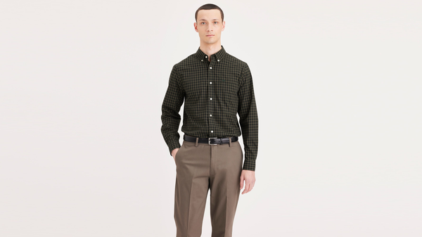 Dockers Signature Stain Defender Shirt Classic Fit Green
