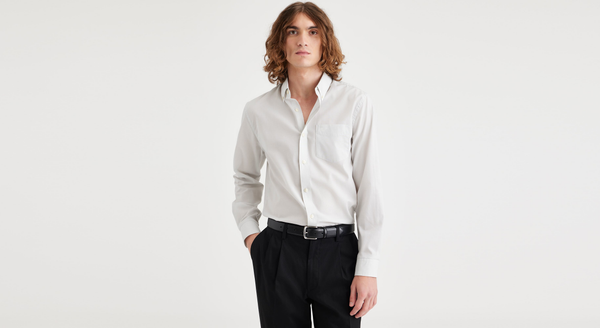 Dockers Signature Stain Defender Shirt Classic Fit Grey