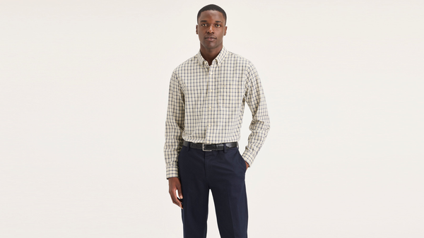Dockers Signature Stain Defender Shirt Classic Fit Tan