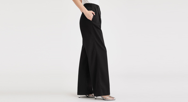 Dockers Beale Pleated Chino High Wide Fit Beautiful Black
