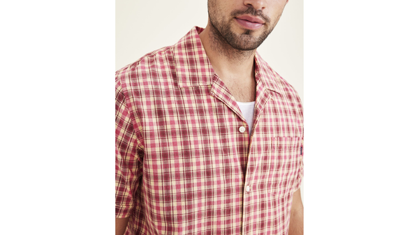 Dockers Camp Collar Shirt Regular Fit Red