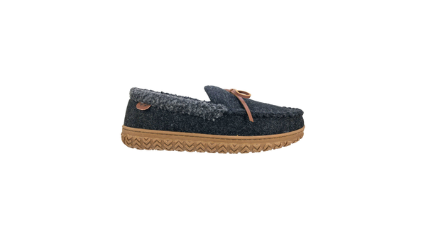 Dockers Rolled Collar Wool Moccasin Slippers Grey