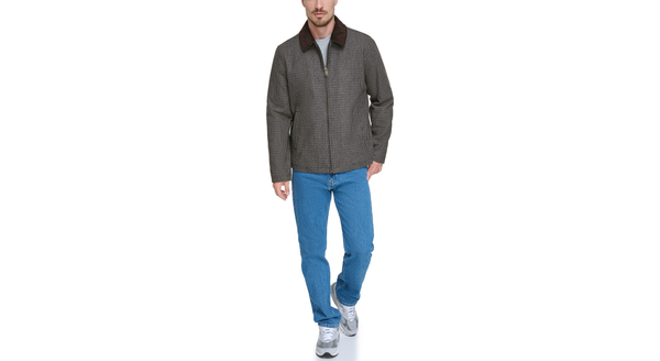 Dockers Wool Blend Shortie W/ Cord Collar Grey