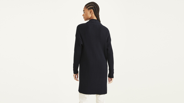Dockers Long Cardigan Sweater Relaxed Fit Beautiful Black