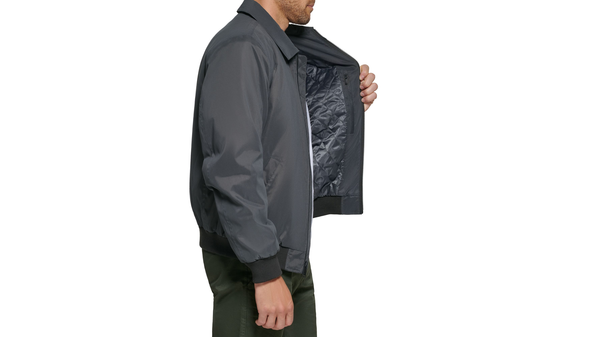 Dockers Microtwill Relaxed Laydown Collar Bomber Grey