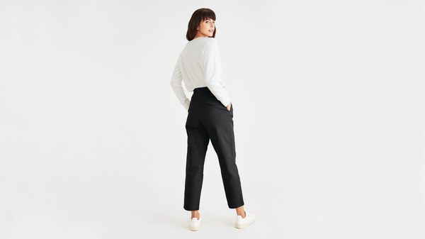 Dockers Original Khakis Pleated High Waisted Tapered Fit Mineral Black